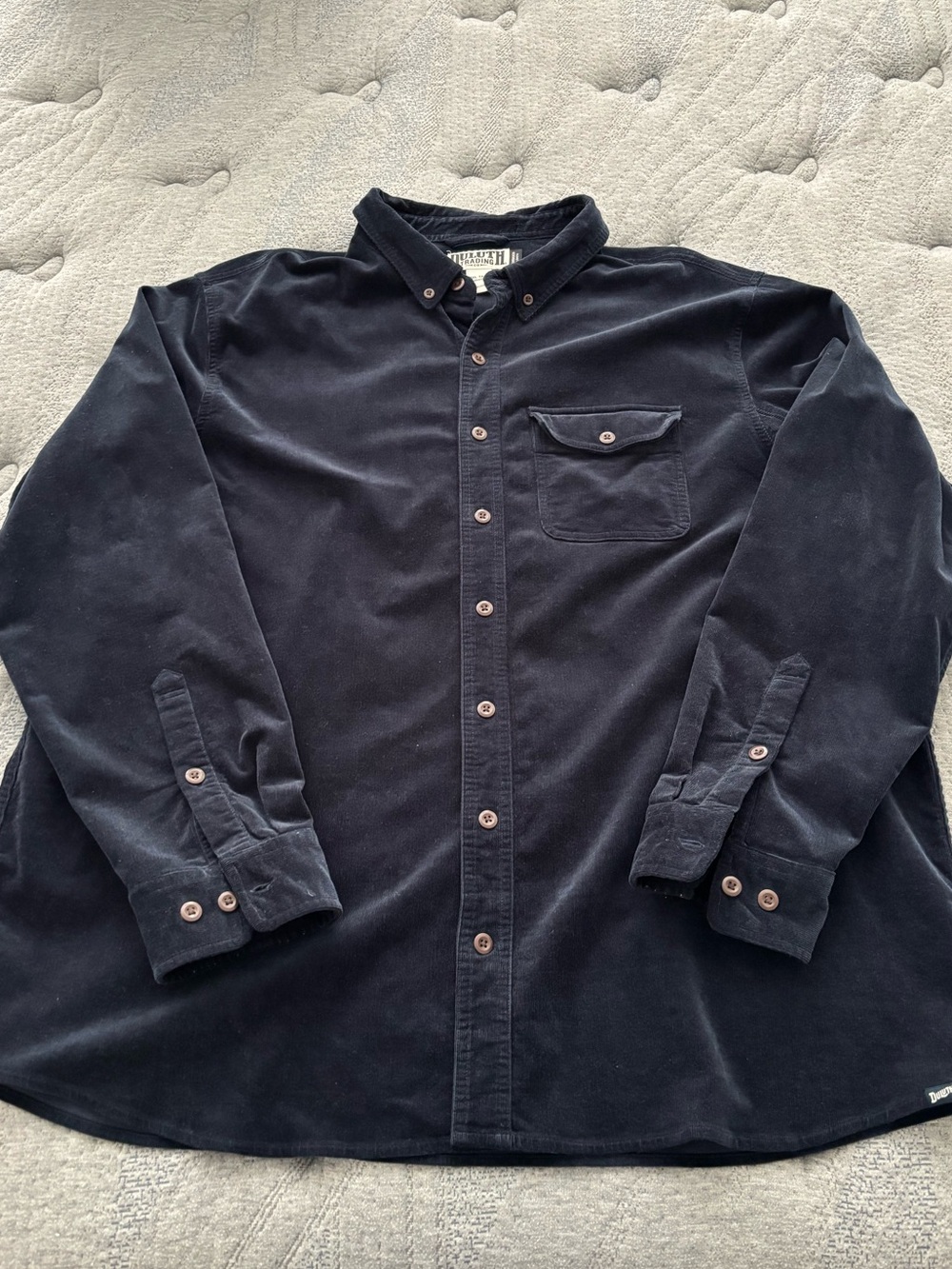 Duluth Trading Co. Navy Corduroy Long-Sleeve Button-Down Shirt